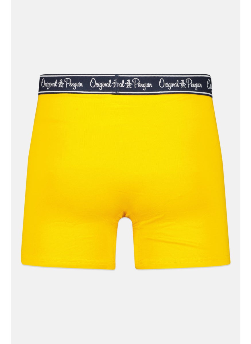 Original Penguin - Men 3 Pieces All Over Print Boxer Briefs, Navy/Yellow/Light Blue - Image 1