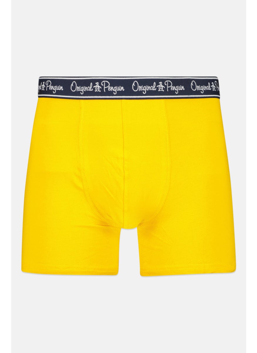 Original Penguin - Men 3 Pieces All Over Print Boxer Briefs, Navy/Yellow/Light Blue - Image 1