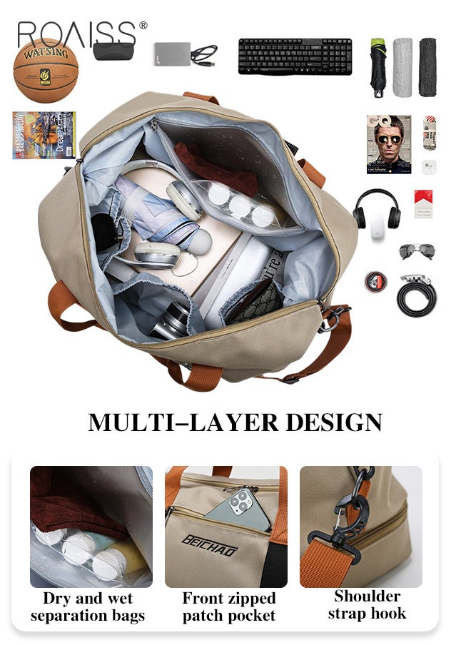 roaiss Multi Functional Large Capacity Carry on Luggage Bag Wet and Dry Separation Shoe Compartment Gym Bag Suitcase with Perfect for Short Business Trips and Travel  - Image 4