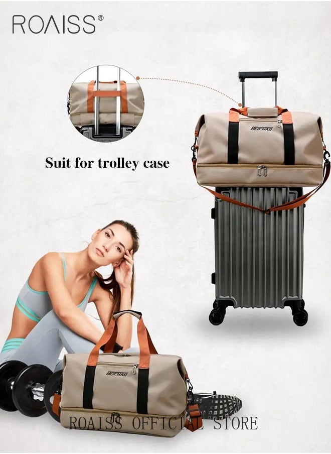 roaiss Multi Functional Large Capacity Carry on Luggage Bag Wet and Dry Separation Shoe Compartment Gym Bag Suitcase with Perfect for Short Business Trips and Travel  - Image 3