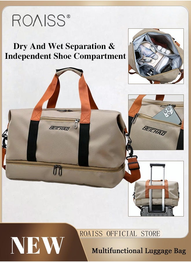 roaiss Multi Functional Large Capacity Carry on Luggage Bag Wet and Dry Separation Shoe Compartment Gym Bag Suitcase with Perfect for Short Business Trips and Travel  - Image 1