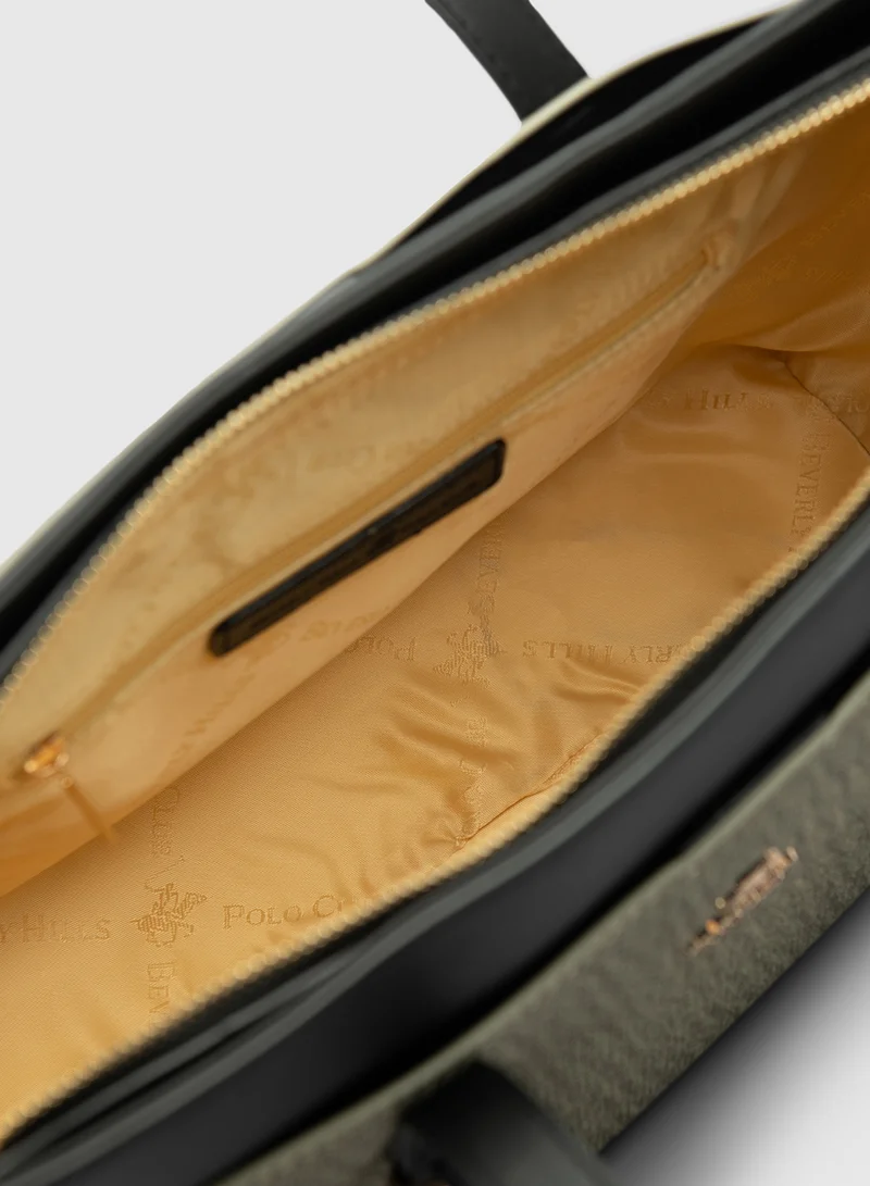 BEVERLY HILLS POLO CLUB Buckle Detail Tote Bag with Double Handle