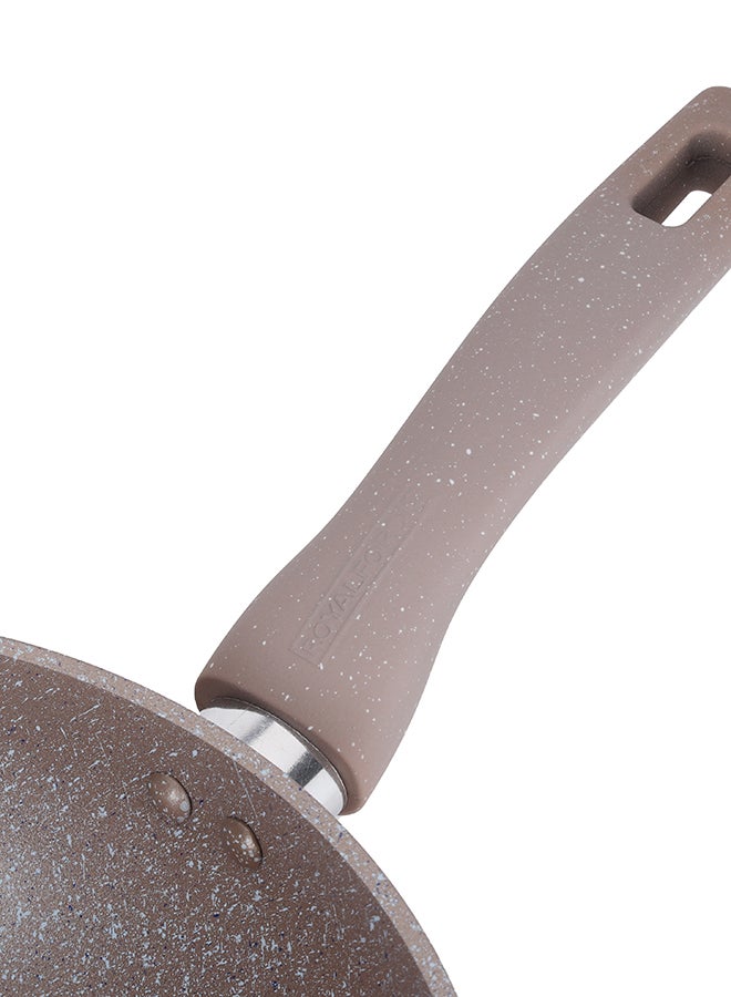 Royalford 28 CM Smart Wok Pan with Marble Coating- RF9841 Forged Aluminum Body with 3.8 MM Extra Thick Bottom Induction Compatible and Soft Touch Handle PFOA-Free and PTFE-Free Brown Beige - Image 4