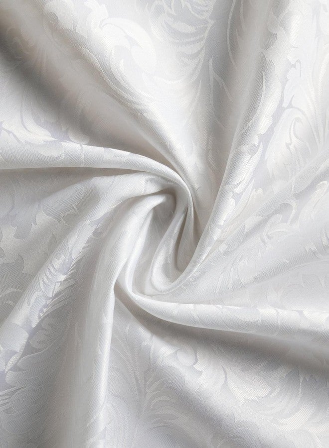 Tektrum 70 X 70 inch Square Damask Jacquard Tablecloth Table Cover - Waterproof/Spill Proof/Stain Resistant/Wrinkle Free/Heavy Duty - Great for Banquet, Parties, Dinner, Kitchen, Wedding (White) - Image 3