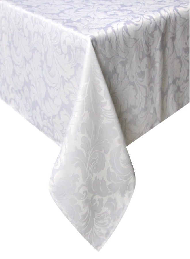 Tektrum 70 X 70 inch Square Damask Jacquard Tablecloth Table Cover - Waterproof/Spill Proof/Stain Resistant/Wrinkle Free/Heavy Duty - Great for Banquet, Parties, Dinner, Kitchen, Wedding (White) - Image 1