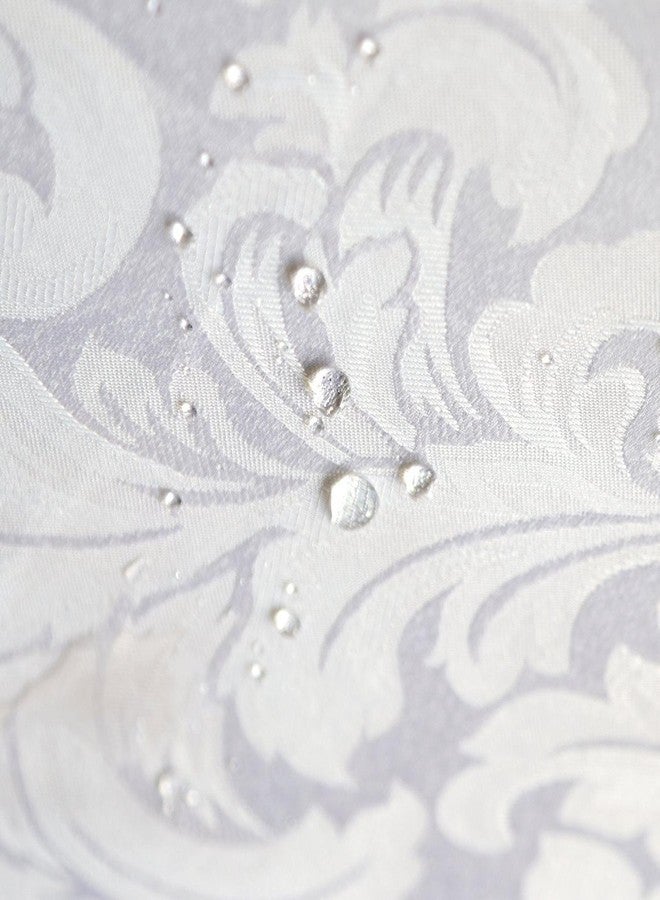 Tektrum 70 X 70 inch Square Damask Jacquard Tablecloth Table Cover - Waterproof/Spill Proof/Stain Resistant/Wrinkle Free/Heavy Duty - Great for Banquet, Parties, Dinner, Kitchen, Wedding (White) - Image 2