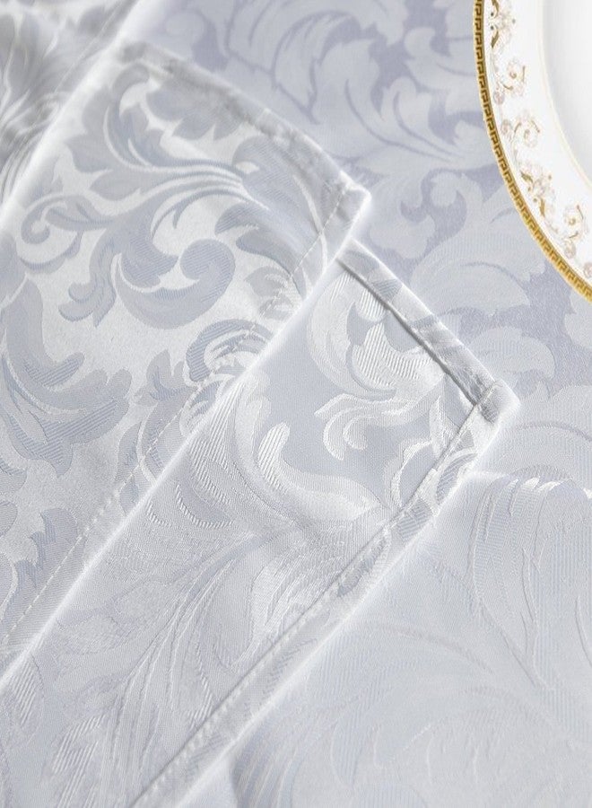 Tektrum 70 X 70 inch Square Damask Jacquard Tablecloth Table Cover - Waterproof/Spill Proof/Stain Resistant/Wrinkle Free/Heavy Duty - Great for Banquet, Parties, Dinner, Kitchen, Wedding (White) - Image 4