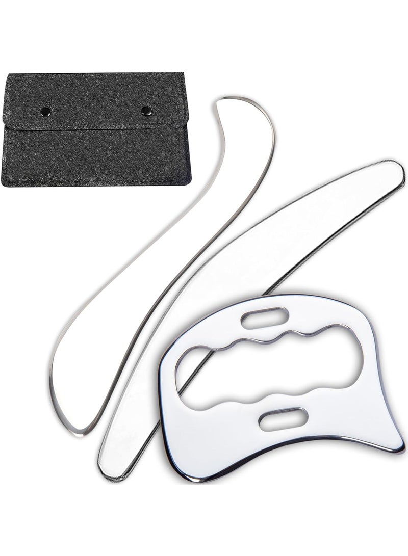 Relex 3 in 1 Muscle Scraper Tool, Gua Sha Scraping Tool Physical Therapy Massage Tool, Soft Tissue Mobilization for Back, Legs, Arm - Image 1