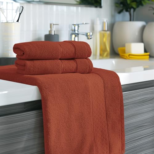 COZYART Burnt Orange Bath Towel Set 6 Piece, Luxury 100% Turkish Cotton 650GSM Hotel Quality, Soft, Absorbent, Towel Sets for Bathroom with 2 Bath Towels 2 Hand Towels 2 Washcloths - Image 4