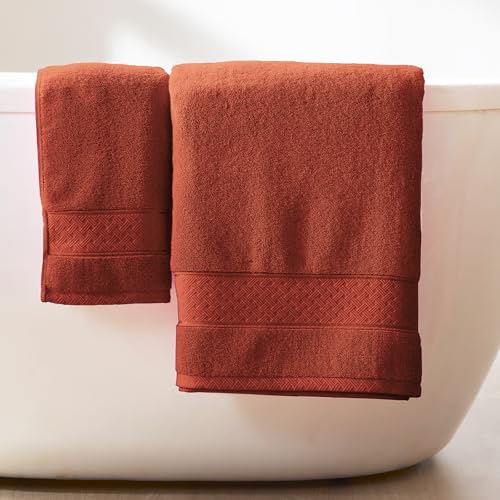 COZYART Burnt Orange Bath Towel Set 6 Piece, Luxury 100% Turkish Cotton 650GSM Hotel Quality, Soft, Absorbent, Towel Sets for Bathroom with 2 Bath Towels 2 Hand Towels 2 Washcloths - Image 5