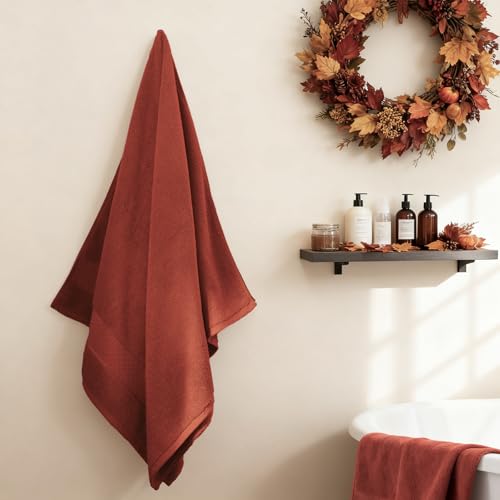 COZYART Burnt Orange Bath Towel Set 6 Piece, Luxury 100% Turkish Cotton 650GSM Hotel Quality, Soft, Absorbent, Towel Sets for Bathroom with 2 Bath Towels 2 Hand Towels 2 Washcloths - Image 2