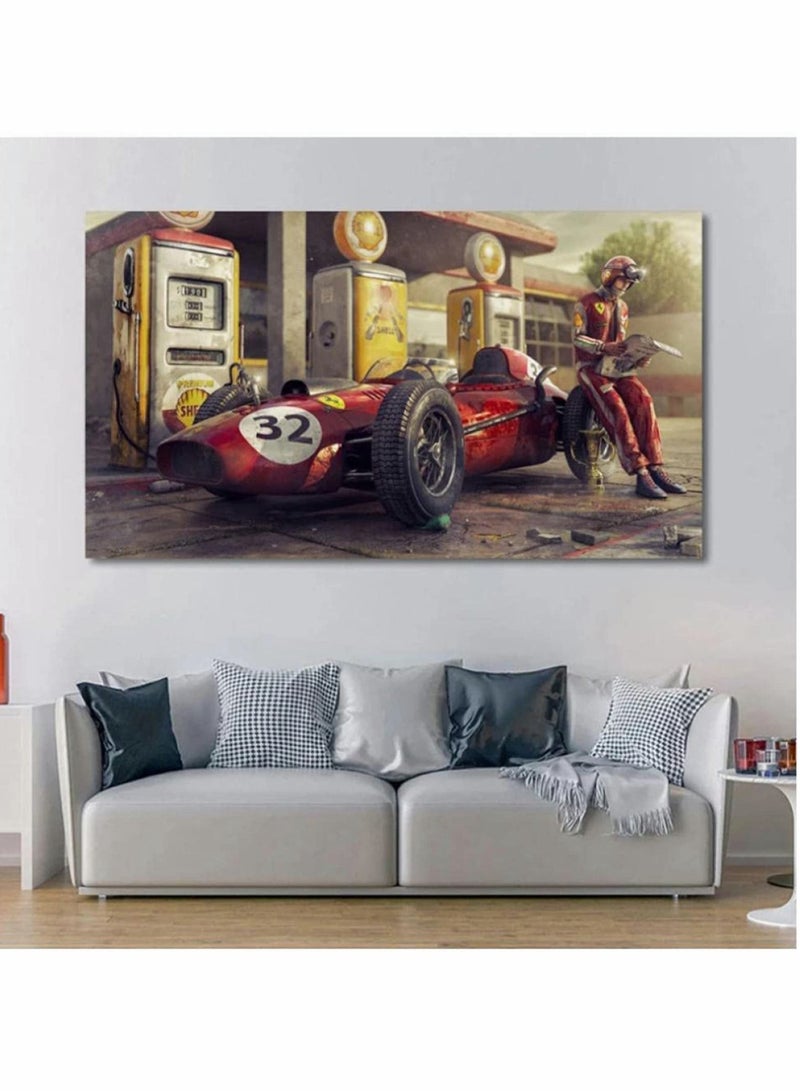 Captaintech Canvas Painting Poster, Wall Art Room Decor, Vintage Car Posters Prints Ferraris Classic Racing F1 Race Car Artwork Wall, for Living Room Office Decor(50X75Cm, No Frame) - Image 2