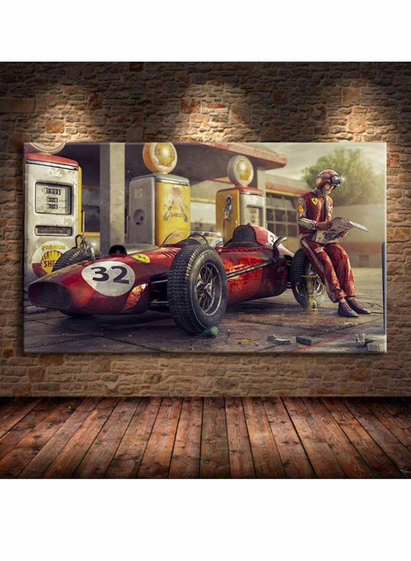 Captaintech Canvas Painting Poster, Wall Art Room Decor, Vintage Car Posters Prints Ferraris Classic Racing F1 Race Car Artwork Wall, for Living Room Office Decor(50X75Cm, No Frame) - Image 3