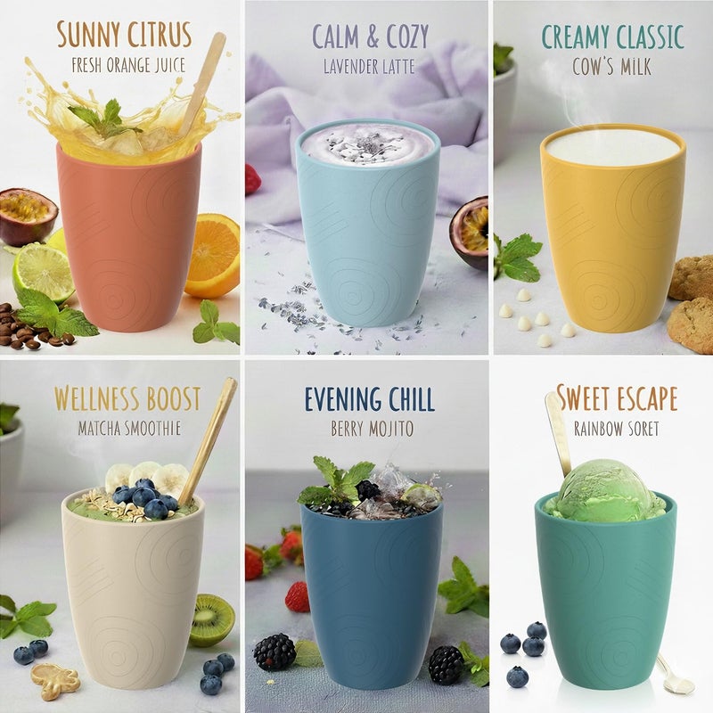 Perlapoc Wheat Straw Cups, Plastic Cups Reusable, Unbreakable Drinking Glasses Set of 6, Plastic Cups for Kitchen Camping Outdoor, 16 OZ Dishwasher Safe Tumblers & Water Glasses, Multi - Image 4