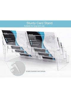 X spring Acrylic Business Card Holder 8 Pocket Business Card Holder Stand With 4 Tier Acrylic Business Card Standfor Desk Exhibition Clear Business Card Holderfor Restaurant Home And Office  - Image 2