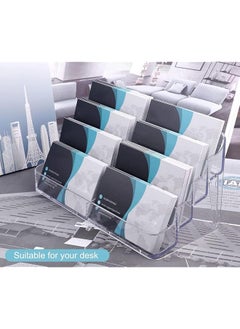 X spring Acrylic Business Card Holder 8 Pocket Business Card Holder Stand With 4 Tier Acrylic Business Card Standfor Desk Exhibition Clear Business Card Holderfor Restaurant Home And Office  - Image 5
