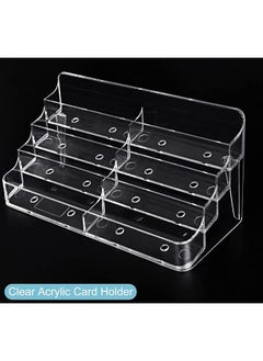 X spring Acrylic Business Card Holder 8 Pocket Business Card Holder Stand With 4 Tier Acrylic Business Card Standfor Desk Exhibition Clear Business Card Holderfor Restaurant Home And Office  - Image 4