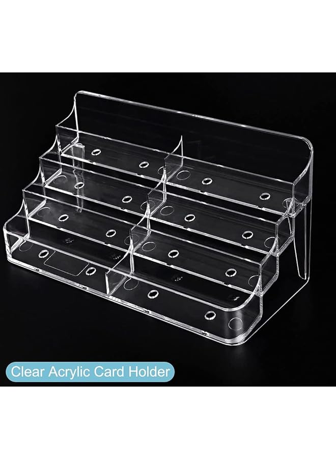 أكس سبرينج حامل بطاقات عمل من الأكريليك مزود بـ 8 جيوب وحامل بطاقات عمل من الأكريليك مكون من 4 طبقات لمكتب المعرض وحامل بطاقات عمل شفاف للمطعم والمنزل والمكتب - Image 4