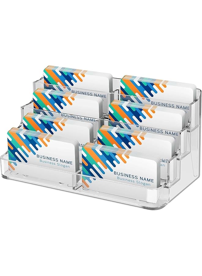 أكس سبرينج حامل بطاقات عمل من الأكريليك مزود بـ 8 جيوب وحامل بطاقات عمل من الأكريليك مكون من 4 طبقات لمكتب المعرض وحامل بطاقات عمل شفاف للمطعم والمنزل والمكتب - Image 1