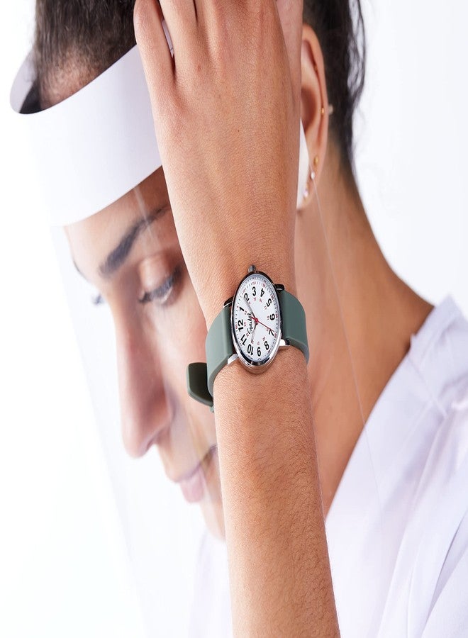 Speidel Women’s Purple Scrub Pee Watch for Medical Professionals Easy to Read Small Face, Luminous Hands, Silicone Band, Second Hand, Military Time for Nurses, Students in Scrub Matching Colors - Image 4
