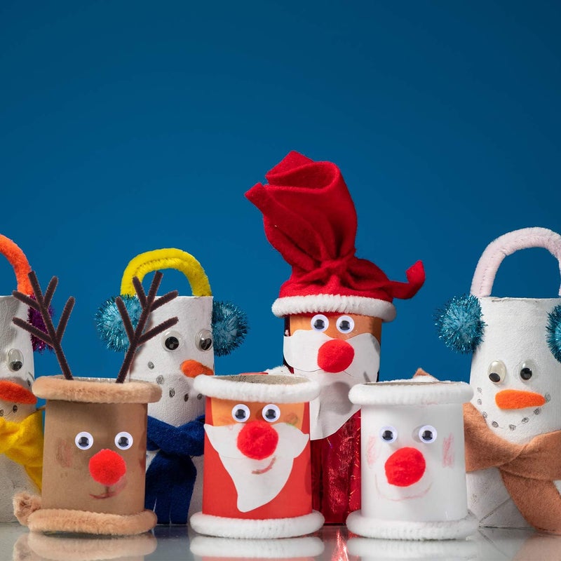 Tuparka 650 Pcs Christmas Reindeer DIY Craft Set, Including 70 Pcs Brown Pipe Cleaners Chenille, 320 Pcs Googly Eyes, 260 Pcs Red Pom Poms Pompoms Red Noses for Craft - Image 5