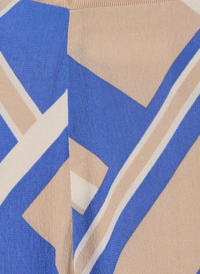 Iconic High Waist Geometric Print Viscose Wide Leg Pants - Image 2