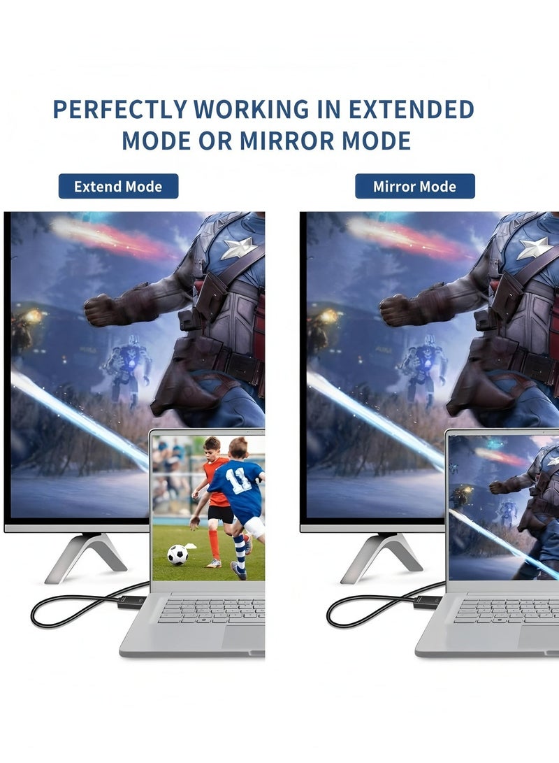 Apluynm 4K DisplayPort to HDMI Cable 1.8M, Supports 8K@60Hz, 4K@120Hz, 2K@240Hz,1080P@240Hz,Active DP to HDMI Cable for Dell/SAMSUNG/Lenovo/Monitor/EPSON/Sony/Projector - Image 2