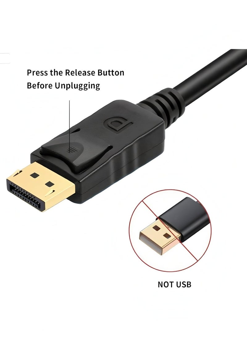 Apluynm 4K DisplayPort to HDMI Cable 1.8M, Supports 8K@60Hz, 4K@120Hz, 2K@240Hz,1080P@240Hz,Active DP to HDMI Cable for Dell/SAMSUNG/Lenovo/Monitor/EPSON/Sony/Projector - Image 3