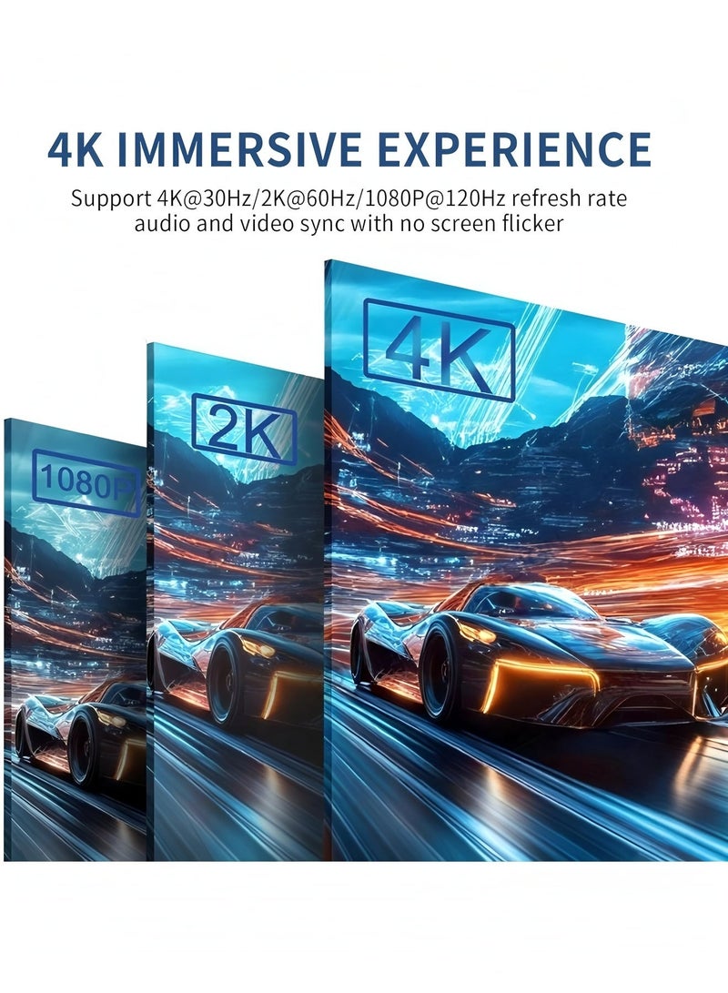 Apluynm 4K DisplayPort to HDMI Cable 1.8M, Supports 8K@60Hz, 4K@120Hz, 2K@240Hz,1080P@240Hz,Active DP to HDMI Cable for Dell/SAMSUNG/Lenovo/Monitor/EPSON/Sony/Projector - Image 5