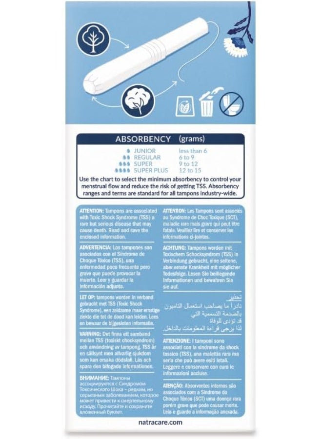 NATRACARE Organic Regular Tampons with Applicator 16 Count Pack of 3 - Image 3