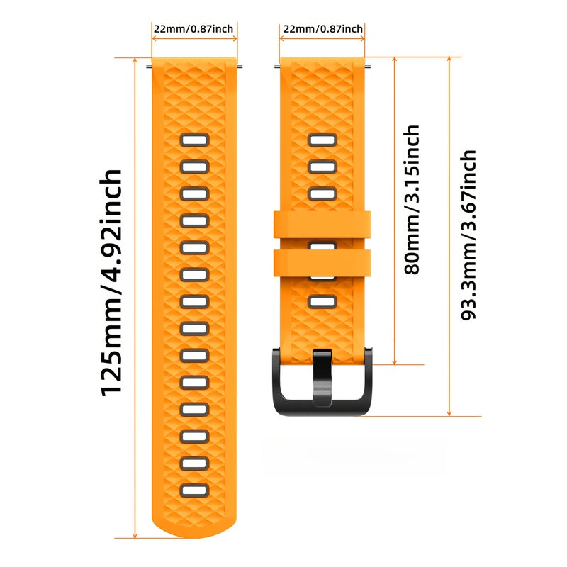 22mm White Blue Two Tone Watch Band for Huawei GT Smartwatch - Image 2