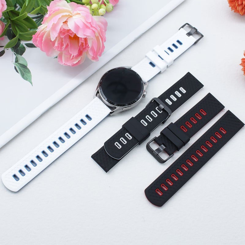 22mm White Blue Two Tone Watch Band for Huawei GT Smartwatch - Image 4