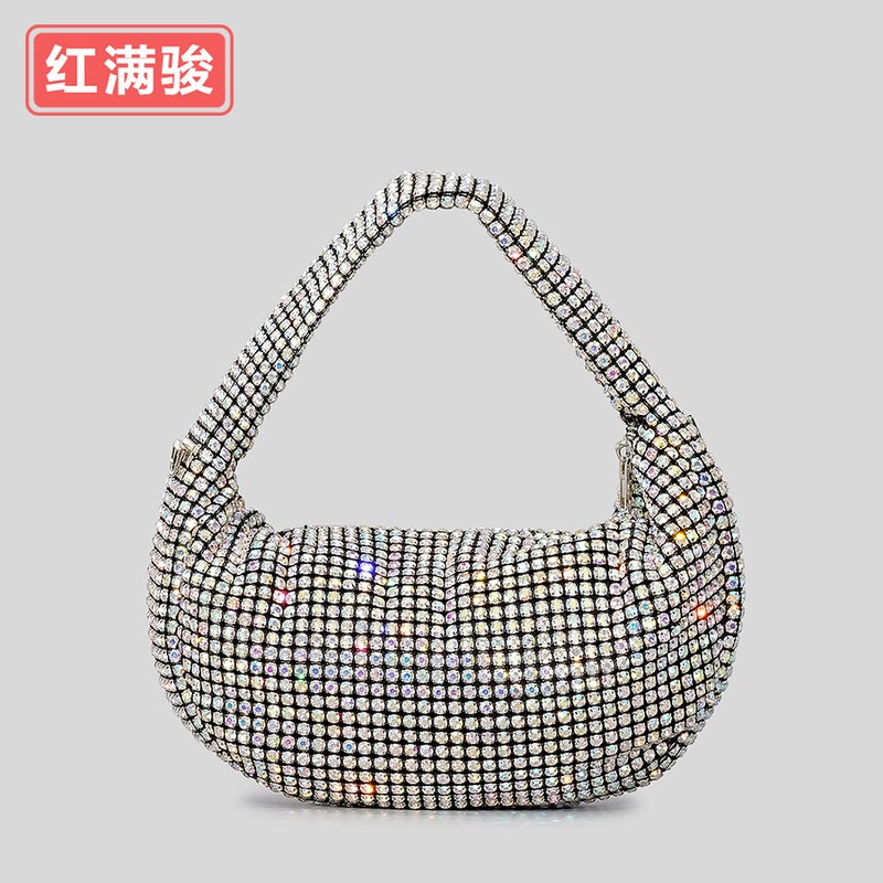 2025 Fashionable Full Diamond Handbag Women'S Bling Rhinestone Evening Bag Niche Shiny Shoulder Crossbody Bag - Image 1