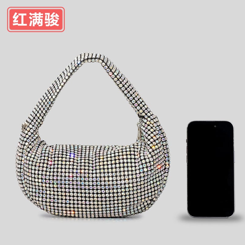 2025 Fashionable Full Diamond Handbag Women'S Bling Rhinestone Evening Bag Niche Shiny Shoulder Crossbody Bag - Image 5