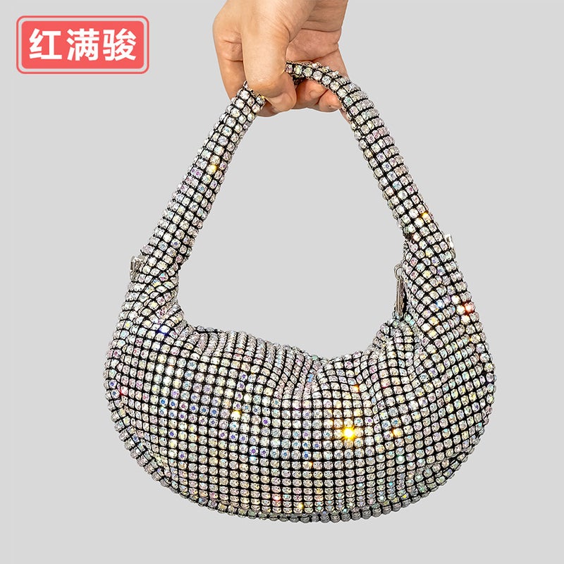 2025 Fashionable Full Diamond Handbag Women'S Bling Rhinestone Evening Bag Niche Shiny Shoulder Crossbody Bag - Image 2