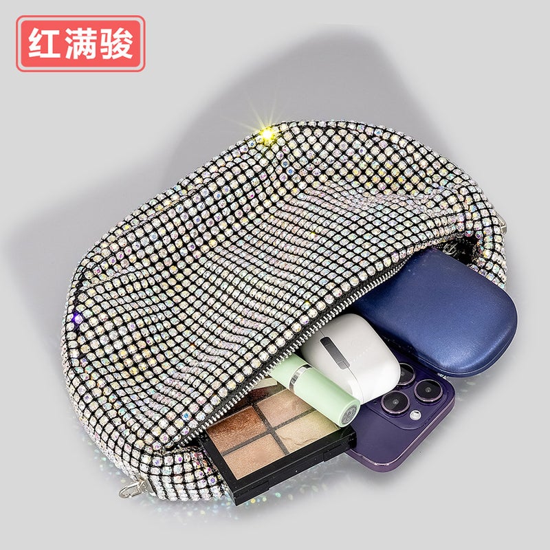 2025 Fashionable Full Diamond Handbag Women'S Bling Rhinestone Evening Bag Niche Shiny Shoulder Crossbody Bag - Image 3