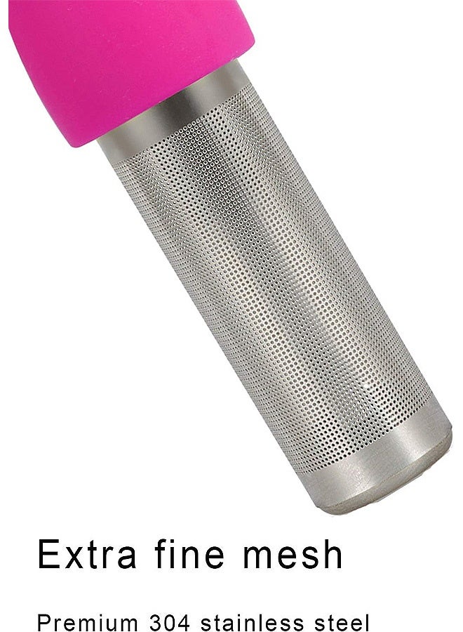 إم إكس إن مصفاة شاي للشاي السائب، قطعتان من مصفاة الشاي مع مصفاة من الفولاذ المقاوم للصدأ، مصفاة شاي شبكية فائقة الدقة لإبريق الشاي والكوب - Image 3