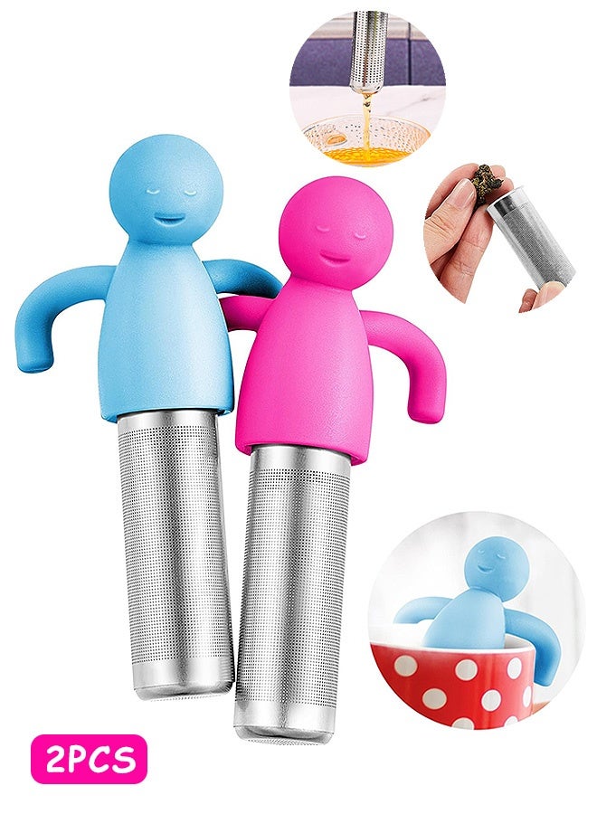 إم إكس إن مصفاة شاي للشاي السائب، قطعتان من مصفاة الشاي مع مصفاة من الفولاذ المقاوم للصدأ، مصفاة شاي شبكية فائقة الدقة لإبريق الشاي والكوب - Image 1