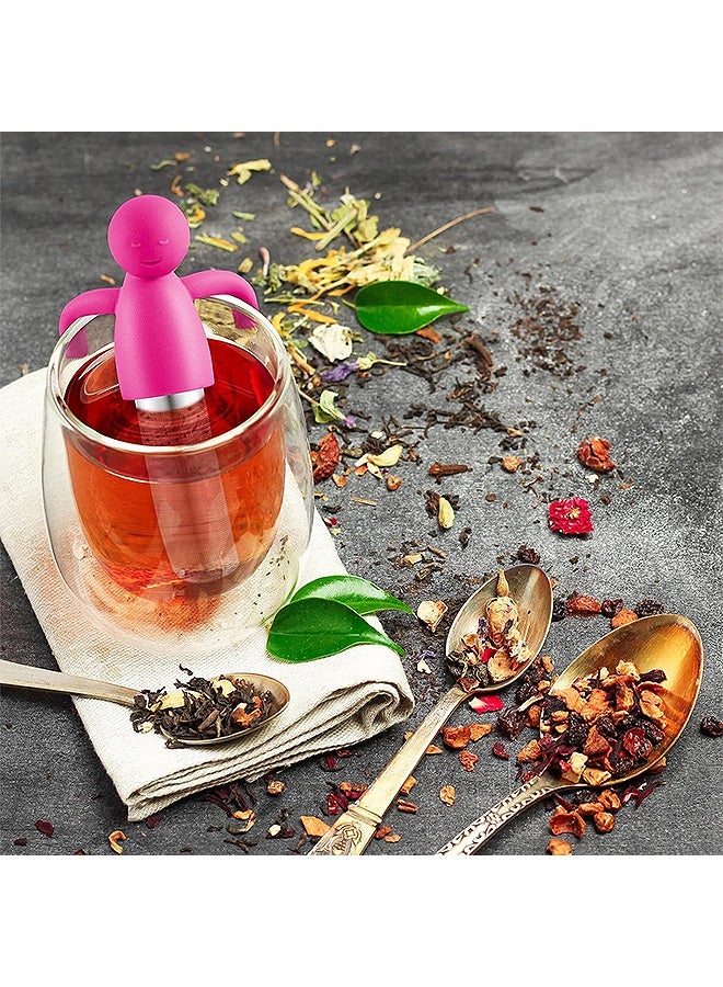 إم إكس إن مصفاة شاي للشاي السائب، قطعتان من مصفاة الشاي مع مصفاة من الفولاذ المقاوم للصدأ، مصفاة شاي شبكية فائقة الدقة لإبريق الشاي والكوب - Image 5