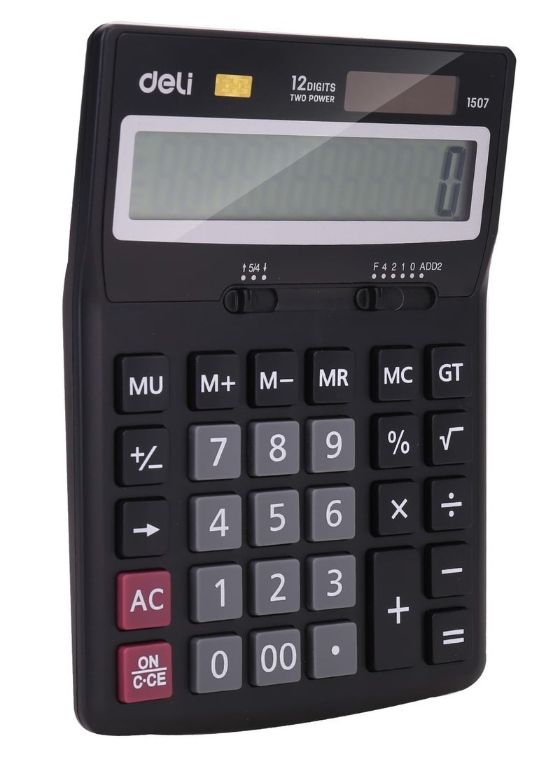 Deli 12-Digit Calculator With Dual Power - Image 2