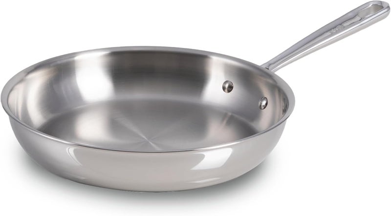 T-fal Tefal Pro Tri-Ply Stainless Steel Fry Pan 10 Inch, Induction Compatible, Oven Safe 500F, Fast & Even Heat, Professional Quality & Durability, Frying Pan, Skillet, Cookware, Dishwasher Safe, Silver - Image 1