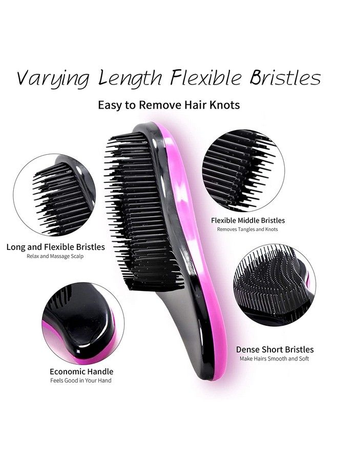 MAJESTIQUE فرشاة شعر صغيرة 2 قطعة فرشاة سفر لفك تشابك الشعر فرشاة صديقة للبيئة لفك تشابك الشعر للأطفال والنساء والرجال فرشاة شعر ميني جيب للمحترفين للشعر المجعد والشعر الرطب والجاف (متعدد الألوان) - Image 5