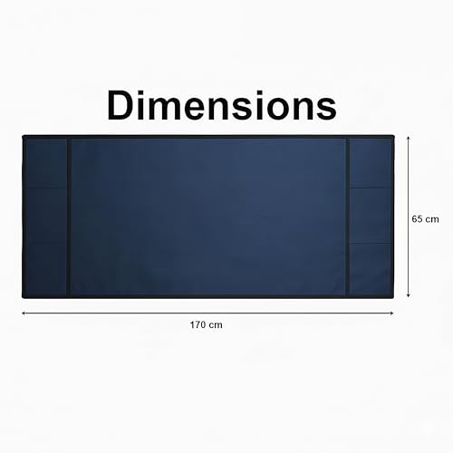 Fancy Walas Refrigerator Double Door Waterproof, Dustproof, Refrigerator Top Cover, Protective Covers for Fridges with Extra Storage Space Nylon Top Cover with 6 Storage Pocket (Navy Blue,170 x 65 cm) - Image 3