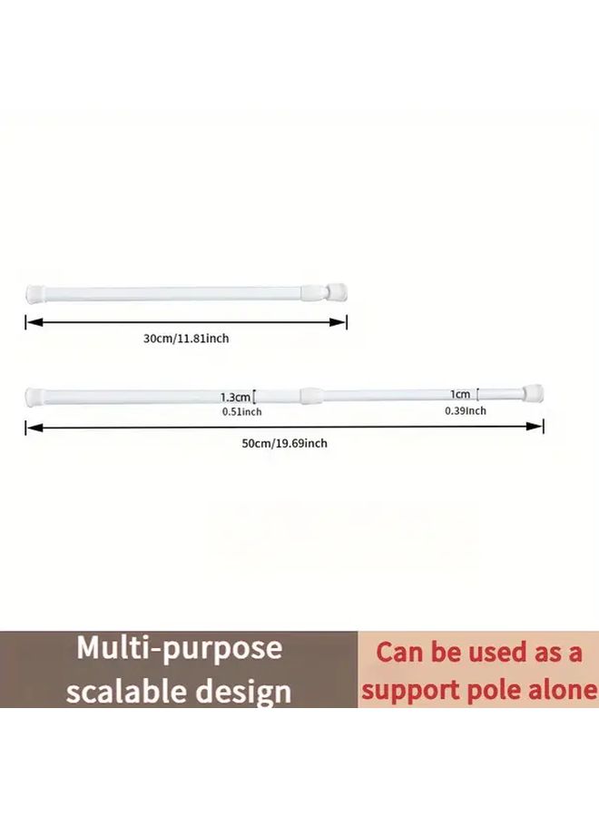 6 Pack Adjustable Pull Rods 12 to 19.5 Inches White Space Saving Organizer Bars For RV Camper Kitchen Closet And Travel Trailer Storage - Image 3