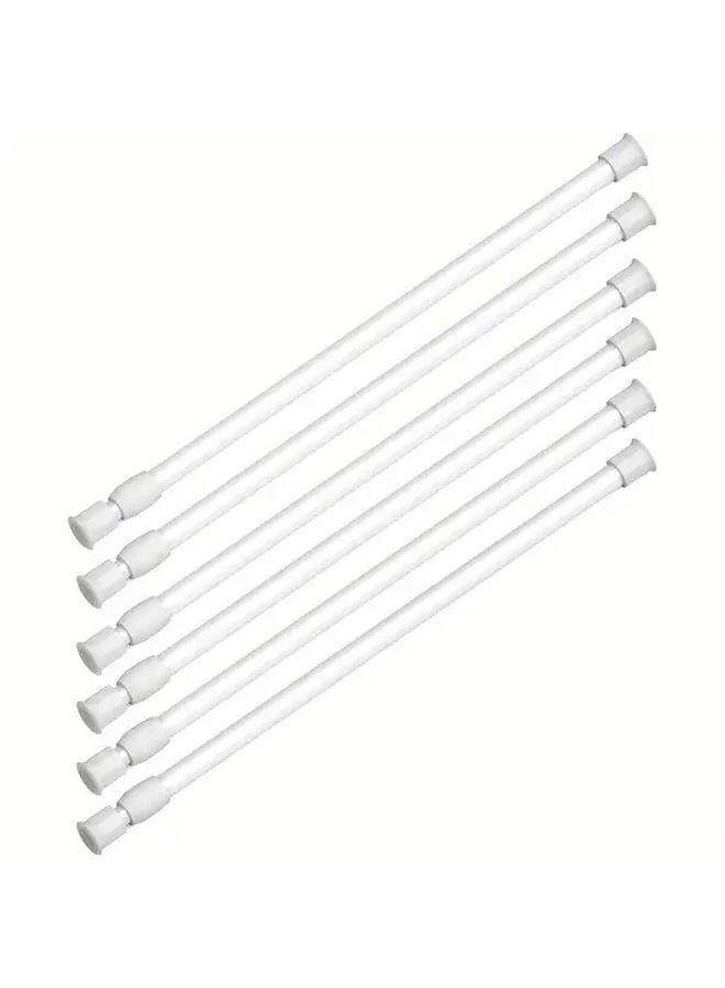 6 Pack Adjustable Pull Rods 12 to 19.5 Inches White Space Saving Organizer Bars For RV Camper Kitchen Closet And Travel Trailer Storage - Image 4