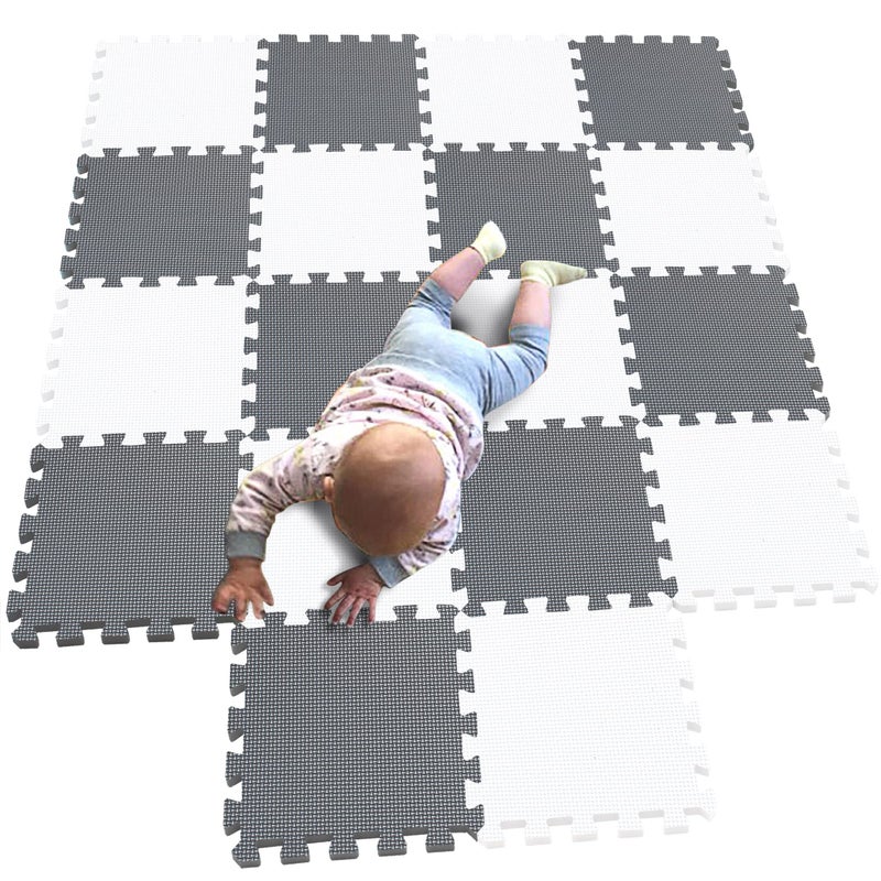 MQIAOHAMÂ® 18 Pieces Puzzle Play Mats, Soft Baby Play Mat, Kids Interlocking Foam Floor Tiles, Toddlers Carpet Playmats G301018-101112