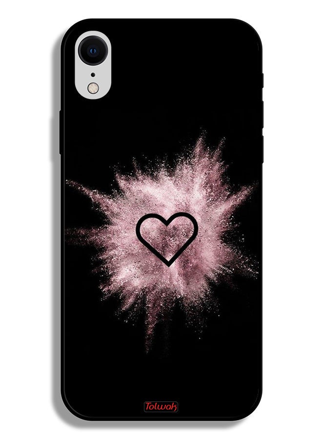 Tolwak Apple iPhone XR Protective Case Heart On Glitters - Image 2