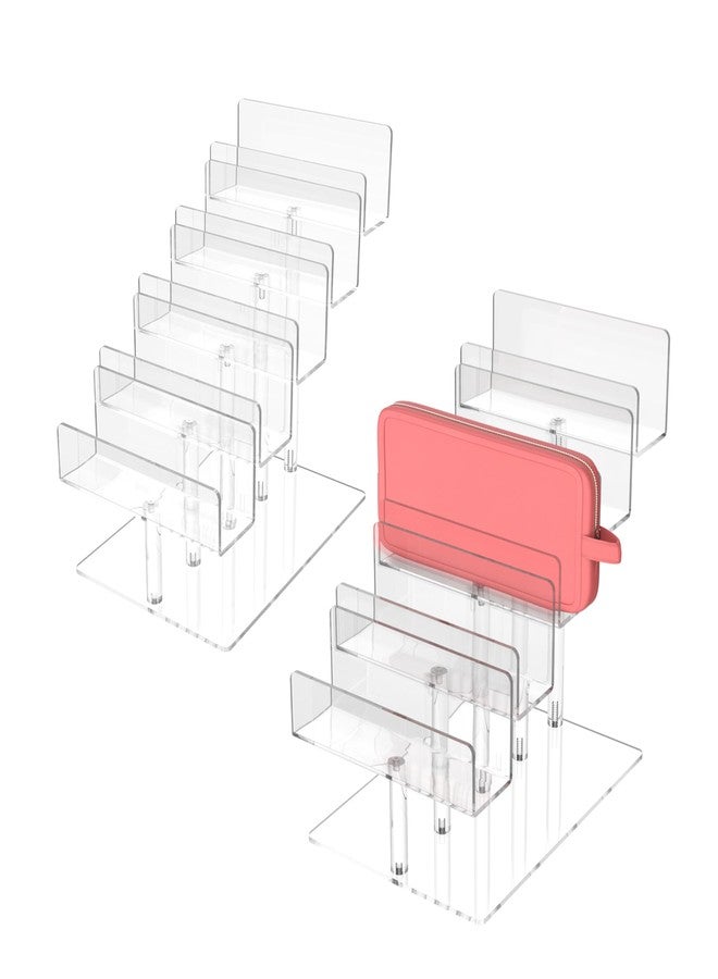 أي هوم كوكر حامل عرض أكريليك شفاف من 5 طبقات من ihomecooker، عبوة من قطعتين، منظم حقائب/محافظ/نظارات شمسية، سهل التركيب بدون أدوات، رف للمجوهرات ومستحضرات التجميل - Image 1