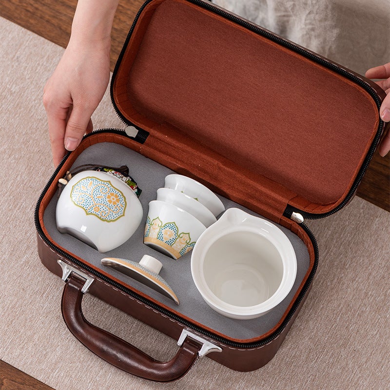 High-Grade National Fashion Travel Tea Set Suit Household High-Grade Business Gifts Light Luxury One Pot Three Cups Commemorative Accompanying Gifts - Image 3