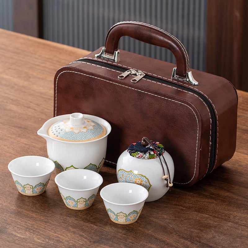 High-Grade National Fashion Travel Tea Set Suit Household High-Grade Business Gifts Light Luxury One Pot Three Cups Commemorative Accompanying Gifts - Image 2